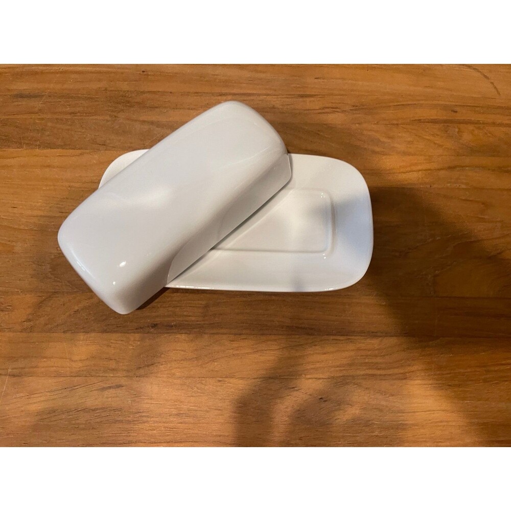 Cordon Bleu Butter Dish White Porcelain
